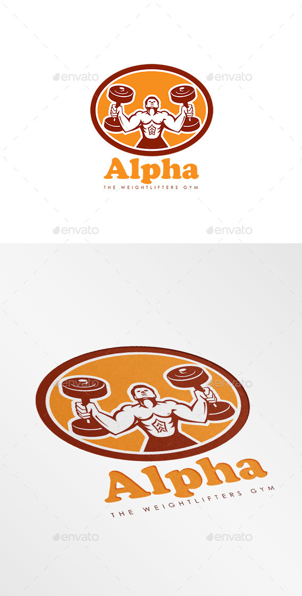 Alpha Weightlifters Gym Logo - Humans Logo Templates