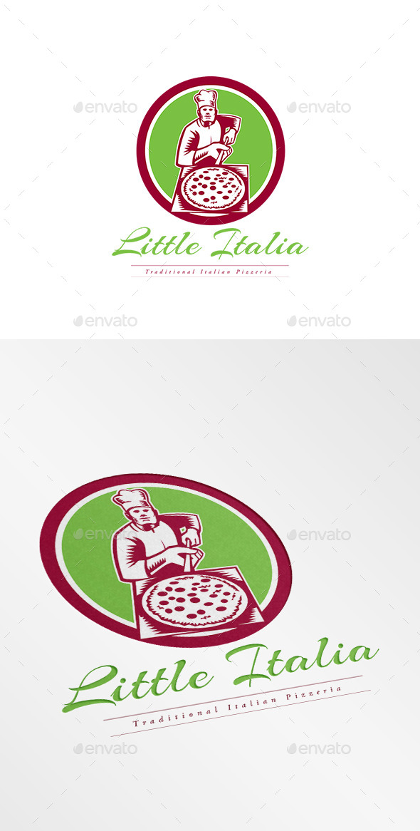 Little Italia Pizza Logo - Humans Logo Templates