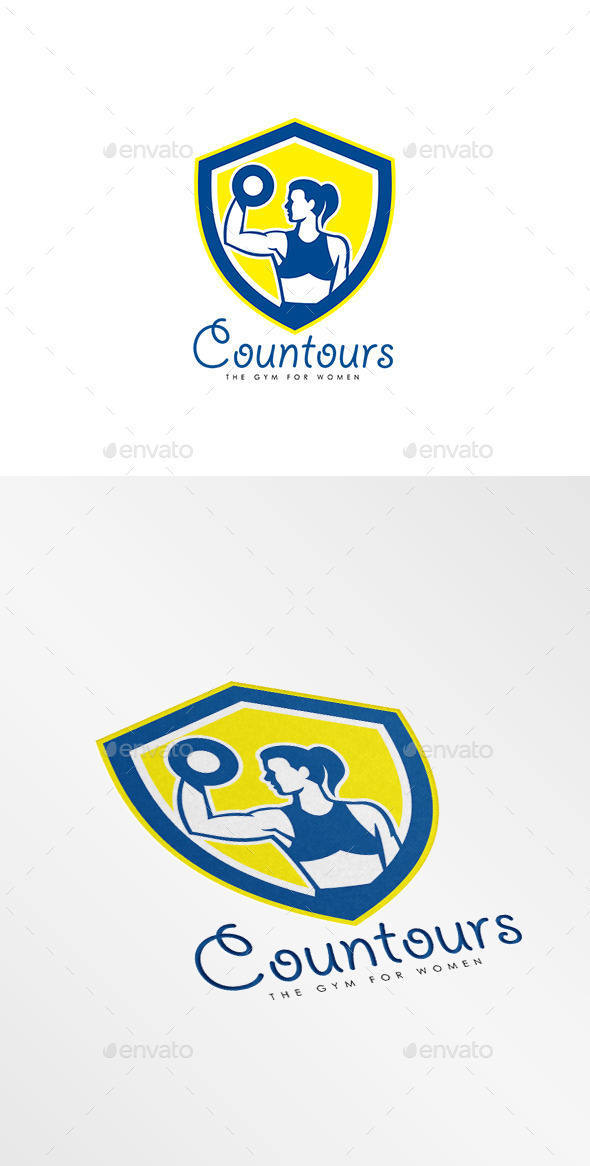 Contours Gym for Women Logo - Humans Logo Templates