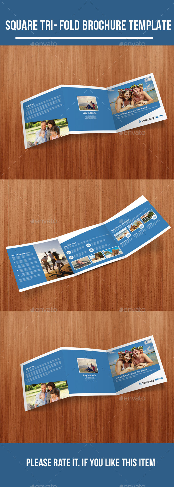 Travel Square Tri - Fold Brochure - Corporate Brochures