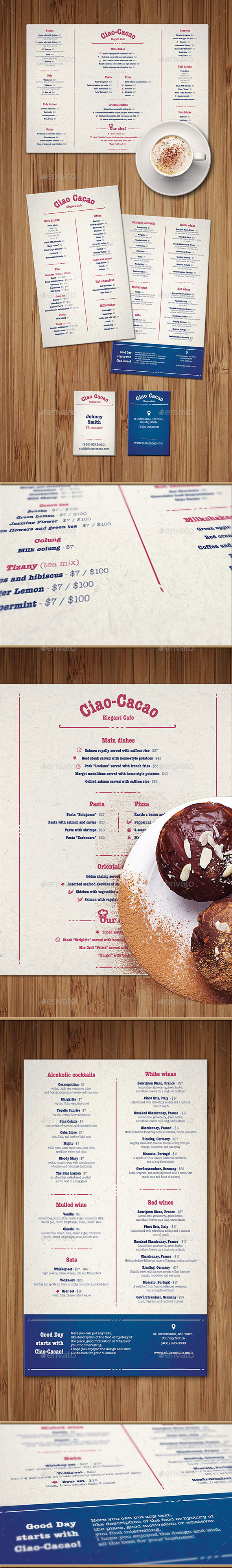 Elegant Cafe Design - Food Menus Print Templates