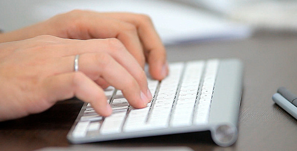 Businessman Working on the Keyboard