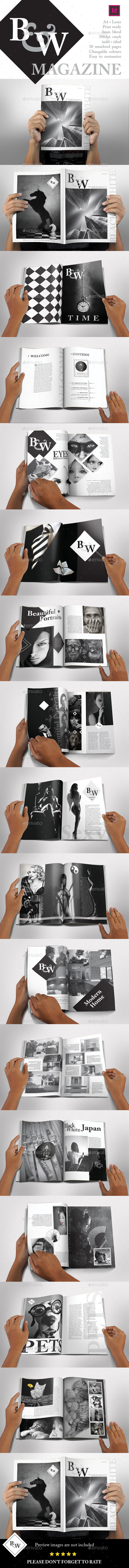 B&W Magazine Template - Magazines Print Templates