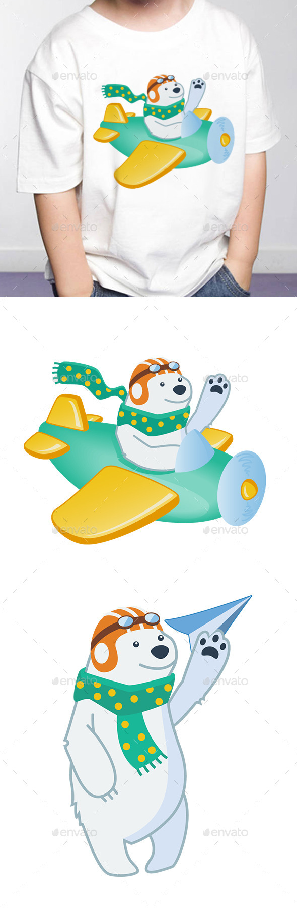 Polar Bear Pilot - Animals Characters