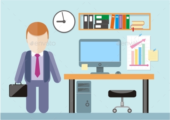 Businessman in Office - Concepts Business