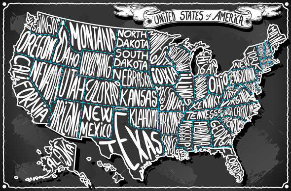 United States of America on Vintage Sketch - Decorative Vectors