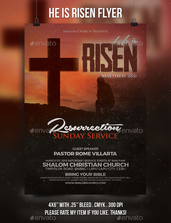 He is Risen Church Flyer - Church Flyers