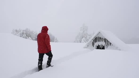 Fantastic Landscape with Snowy House