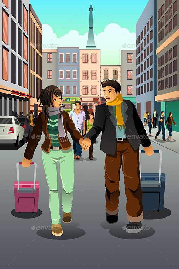 Couple Traveling Together - Travel Conceptual