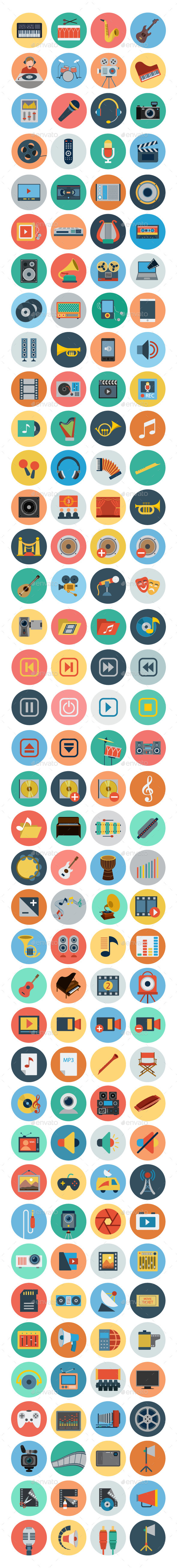 150+ Multimedia Flat Icons - Media Icons