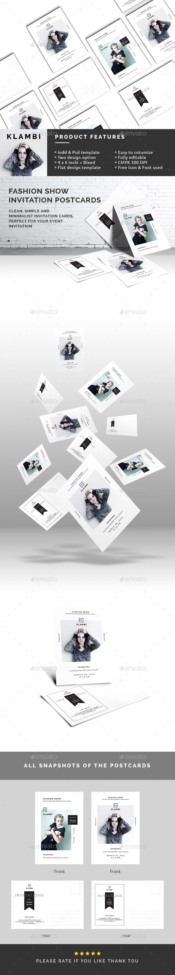 Fashion Show Invitation Postcard - Invitations Cards & Invites