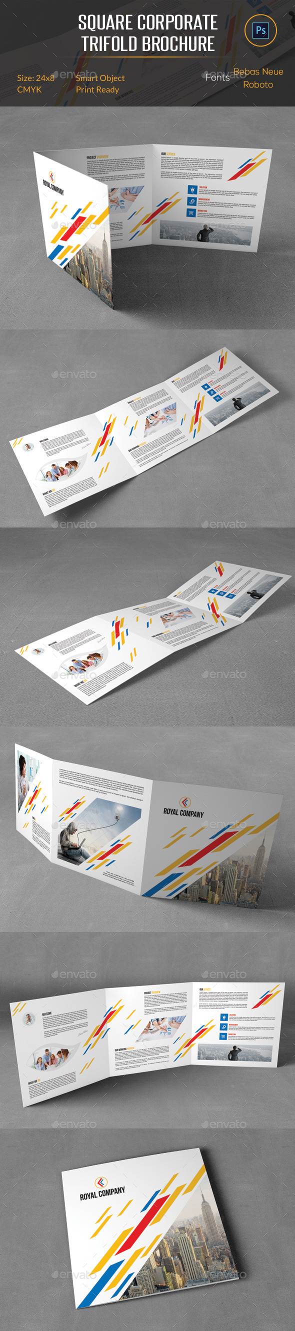 Square Corporate Trifold Brochure - Corporate Brochures