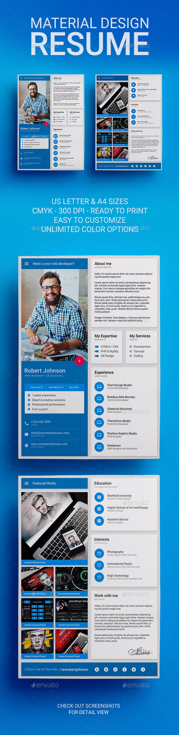 MaDe - Material Design Resume / CV Template