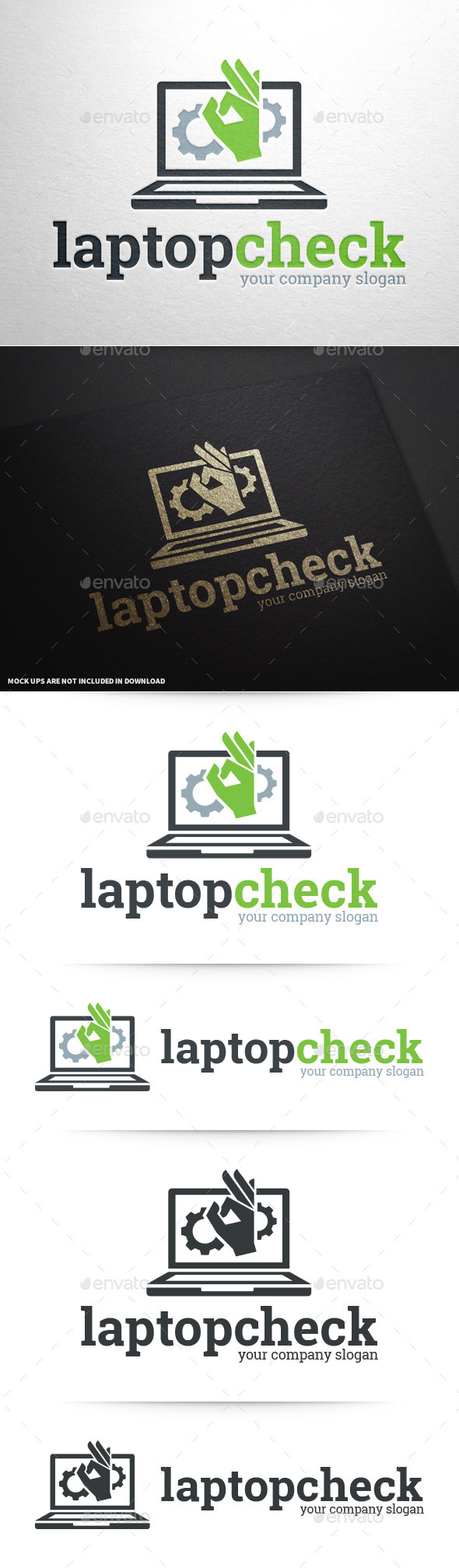 Laptop Check Logo Template - Objects Logo Templates