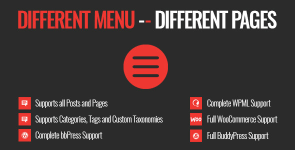 Different Menu in Different Pages - CodeCanyon Item for Sale