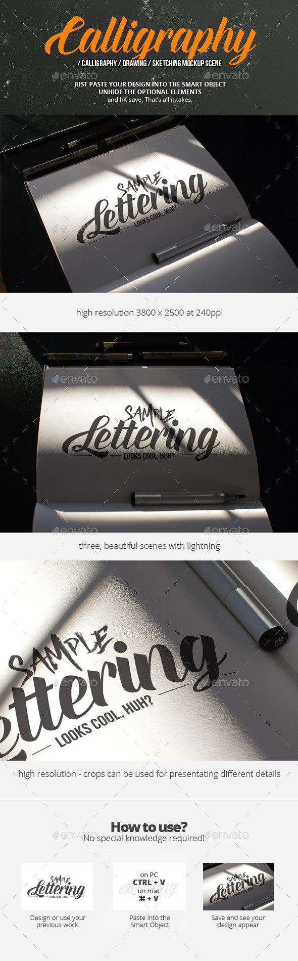 Calligraphy Mockup Scene - Miscellaneous Print