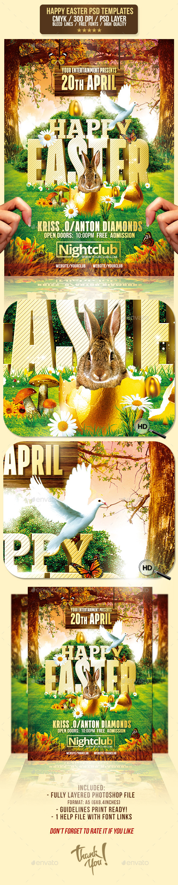 Happy Easter Event | Psd Flyer Template - Clubs & Parties Events