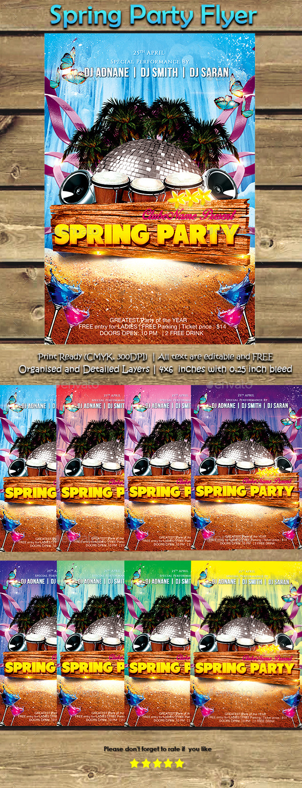 Spring Party Flyer - Clubs & Parties Events