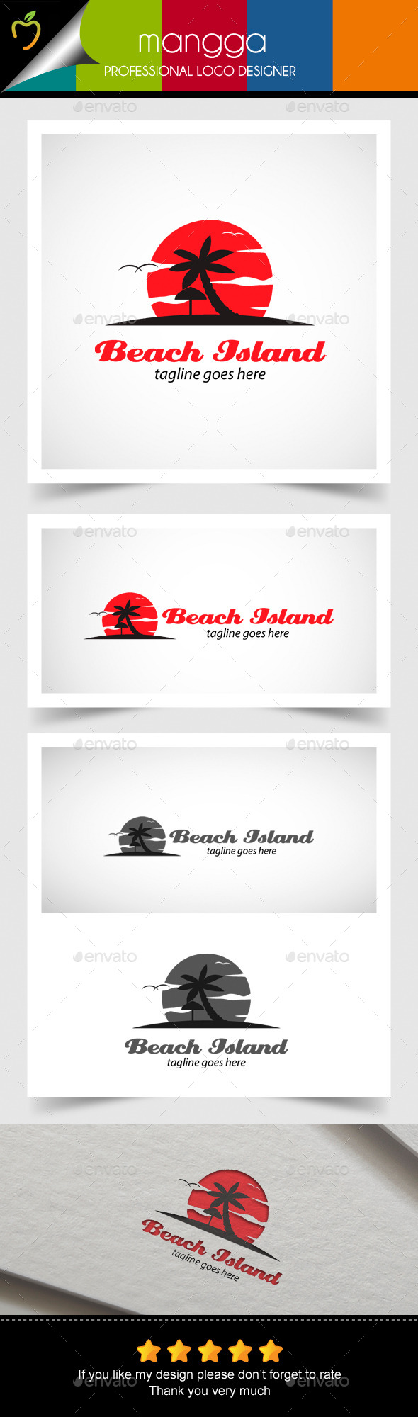 Beach Island Logo - Symbols Logo Templates