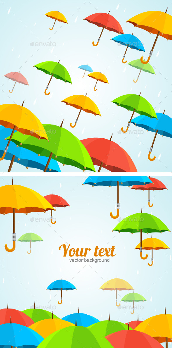 UmbrellasFly. Flat Design - Backgrounds Decorative