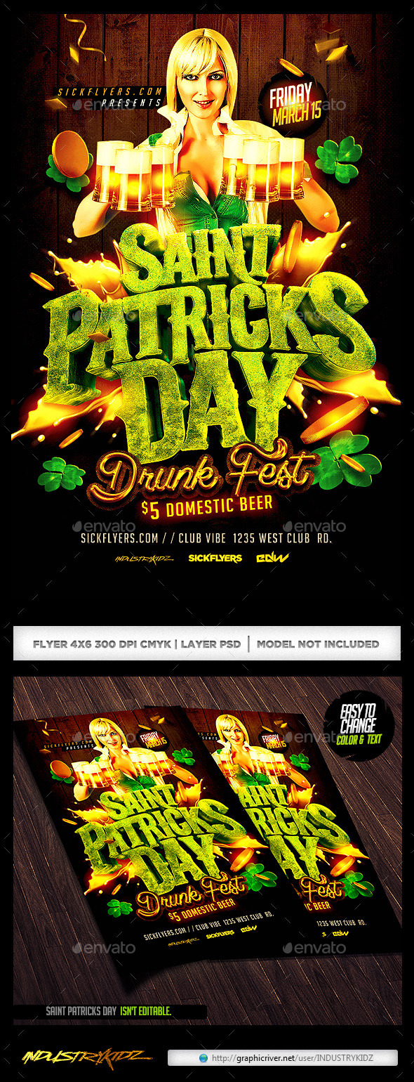 St Patricks Day Drunk Fest Party - Holidays Events