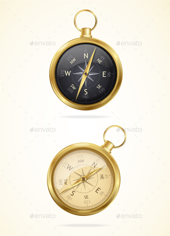Retro Style Metal Compass - Man-made Objects Objects