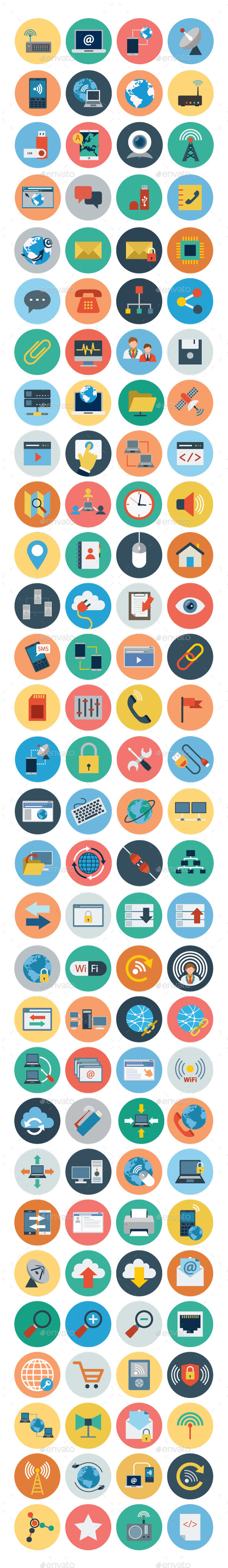 100+ Internet Flat Icons - Technology Icons