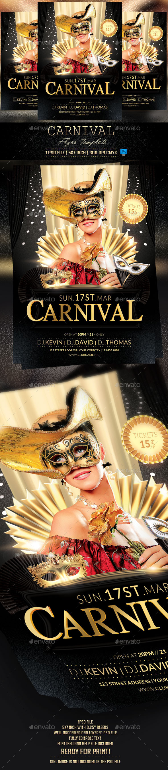 Carnival Party Flyer Template - Clubs & Parties Events