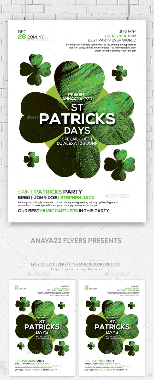 Saint Patricks Party Flyer Templates - Clubs & Parties Events