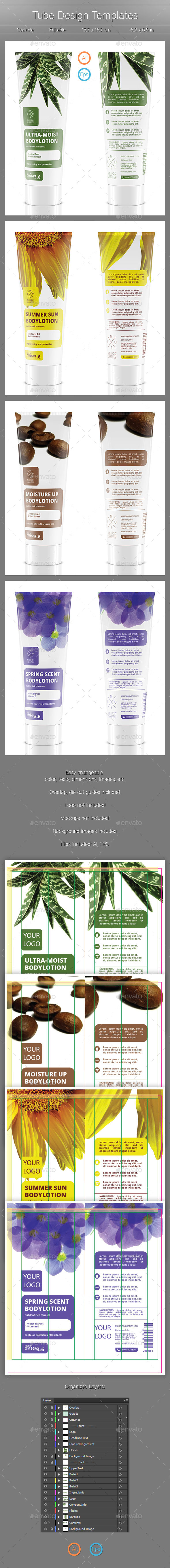 Tube Design Templates - Packaging Print Templates