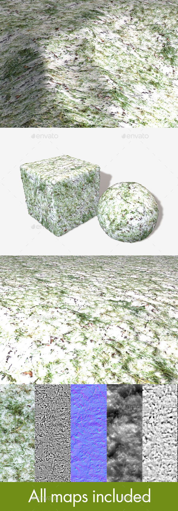 Snowy Grass Seamless - 3Docean 10631246
