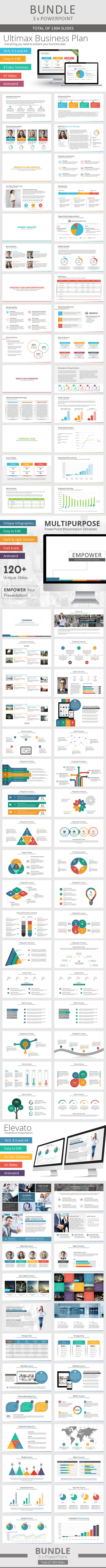 3 x Multi-Purpose PowerPoint Bundle - Business PowerPoint Templates