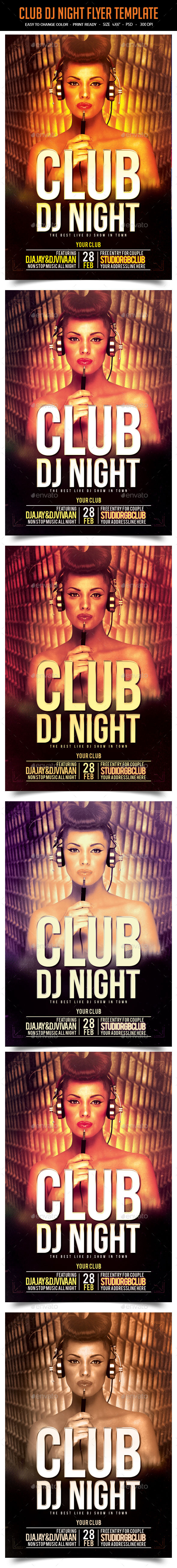 Club Dj Night Flyer Template - Clubs & Parties Events