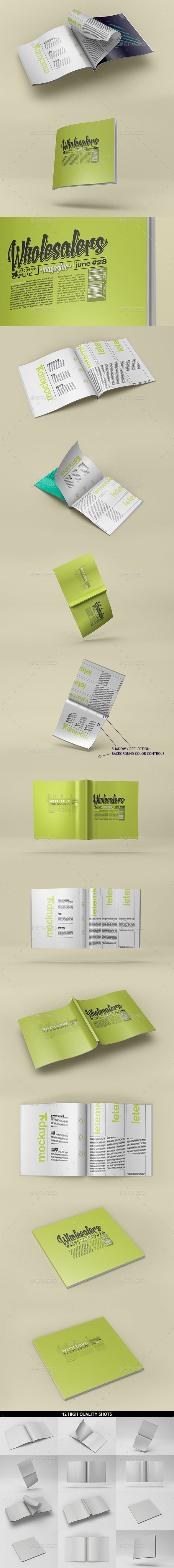 Square Magazine Catalog Mockup - Magazines Print