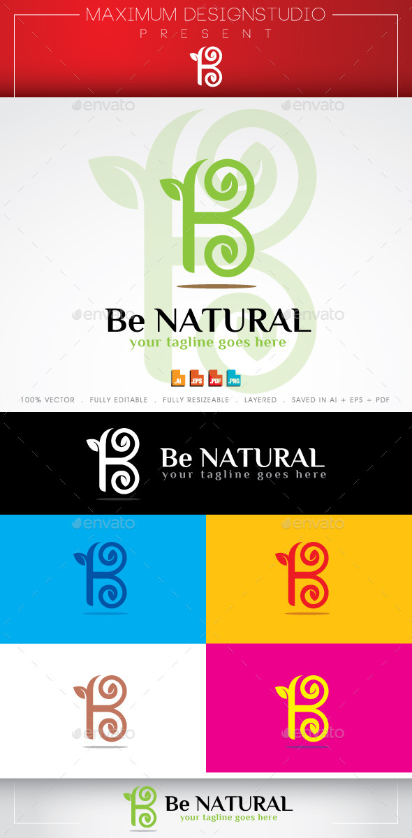 Be Natural - Letters Logo Templates
