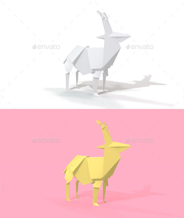 Polygon Origami Antilope - Characters 3D Renders