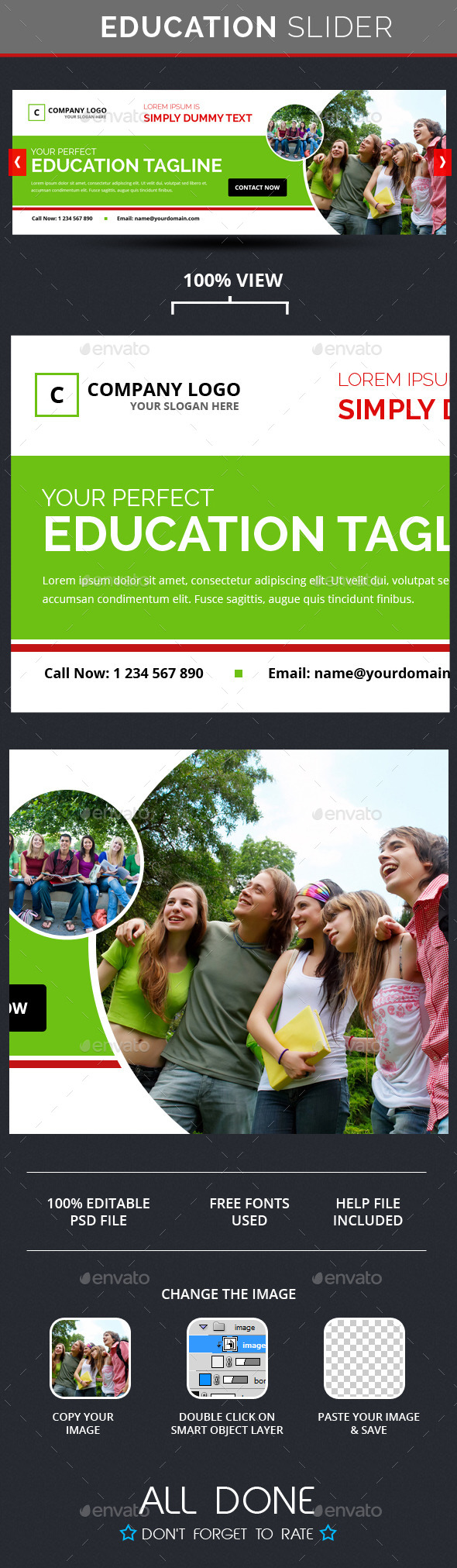 Education Slider - Sliders & Features Web Elements