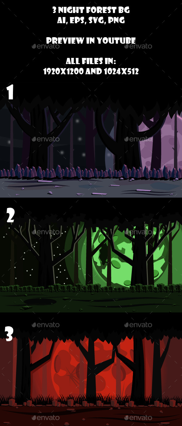 3 night game BG - Backgrounds Game Assets