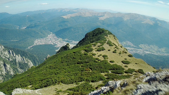 Flying Over the Cliff and Mountains