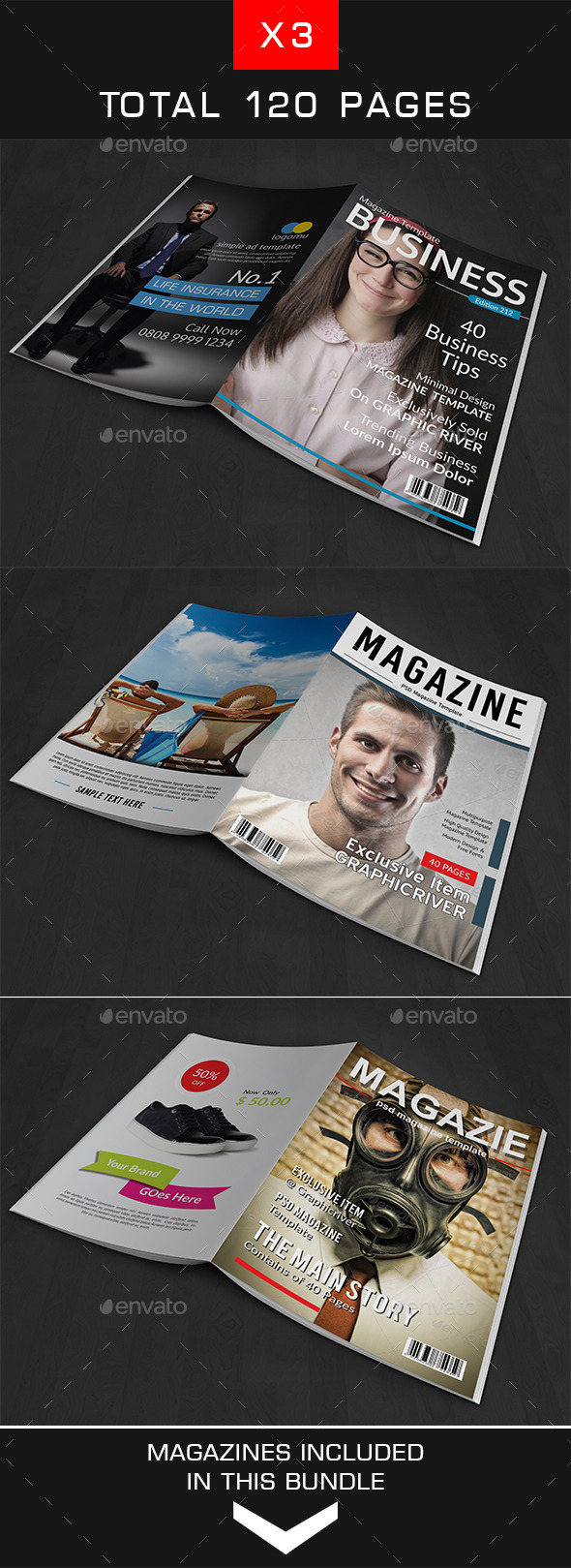 A4 Magazine Bundle Vol. 3 - Magazines Print Templates