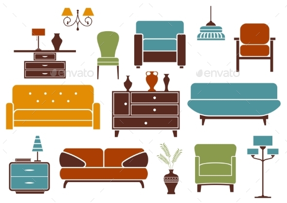 Furniture and Interior Design Elements - Man-made Objects Objects