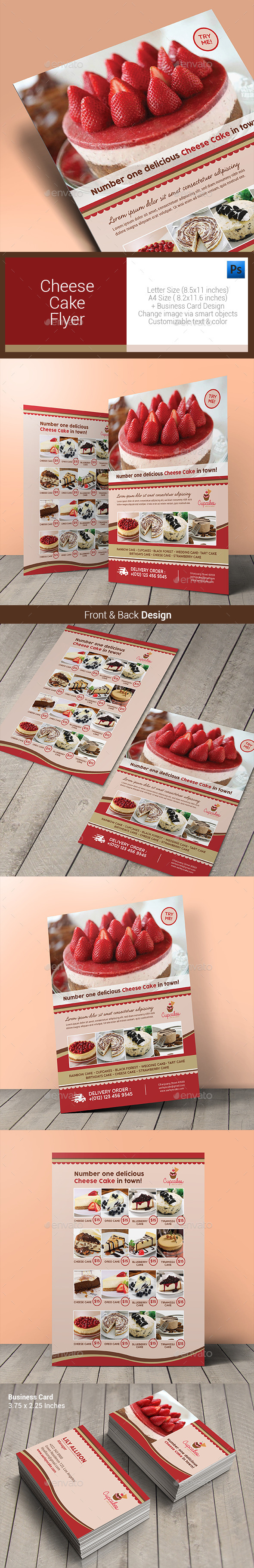 Cheese Cake Menu Flyer - Food Menus Print Templates