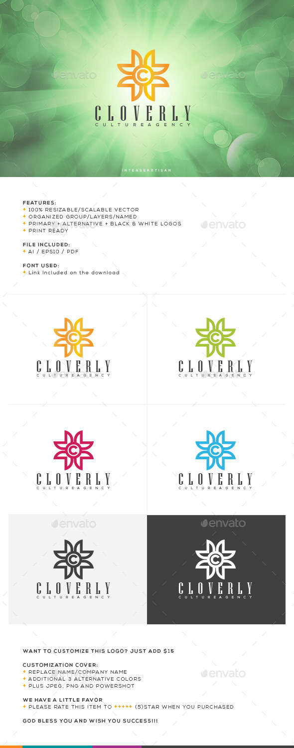 Cloverly Logo Template - Nature Logo Templates