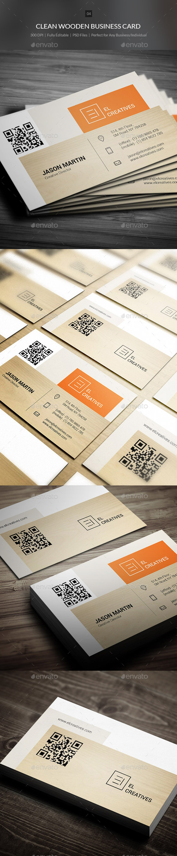 Clean Wooden Business Card - 04 - Creative Business Cards
