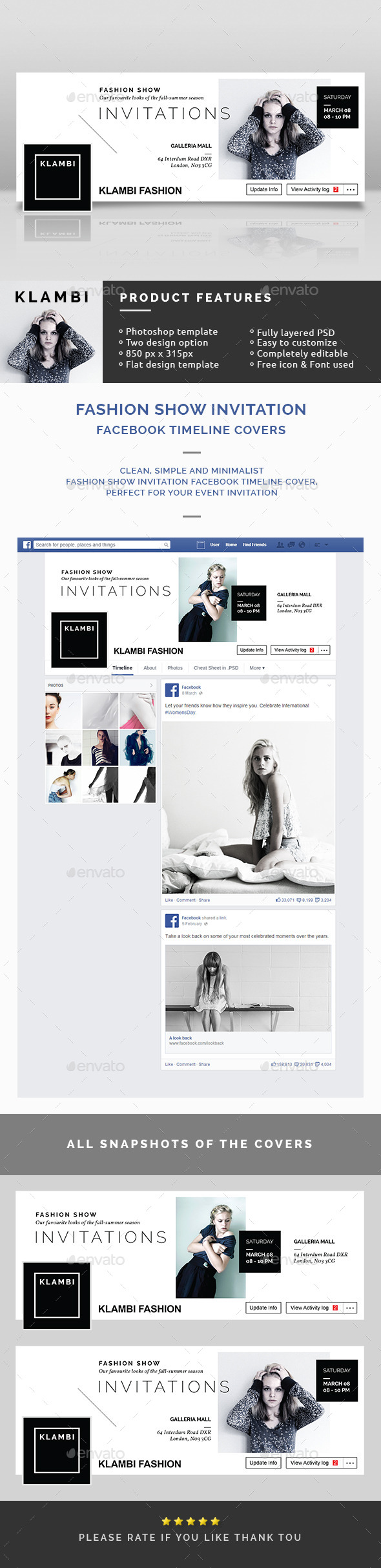 Fashion Show Invitation Facebook Timeline Covers - Facebook Timeline Covers Social Media