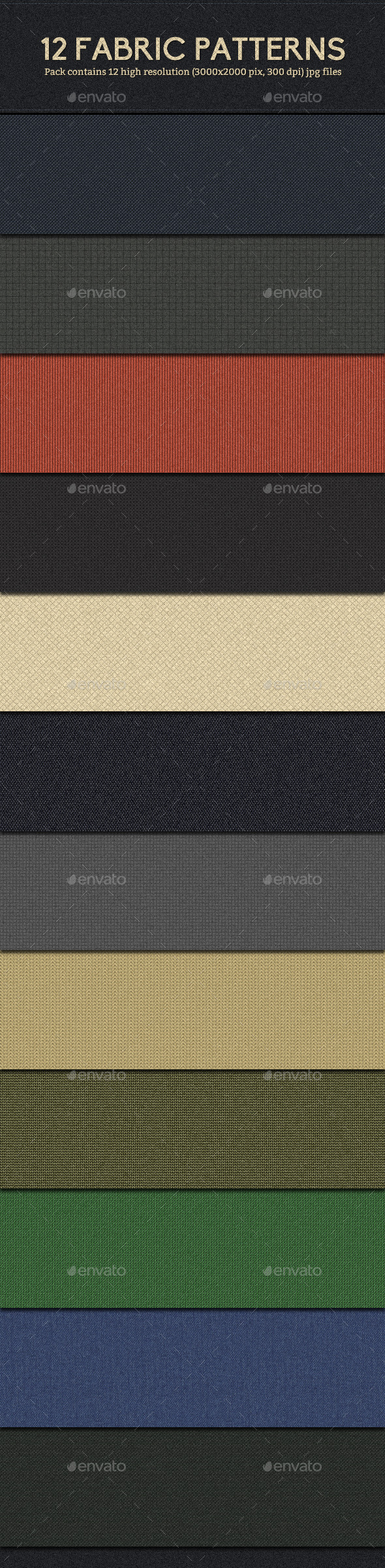 12 Fabric Patterns - Fabric Textures