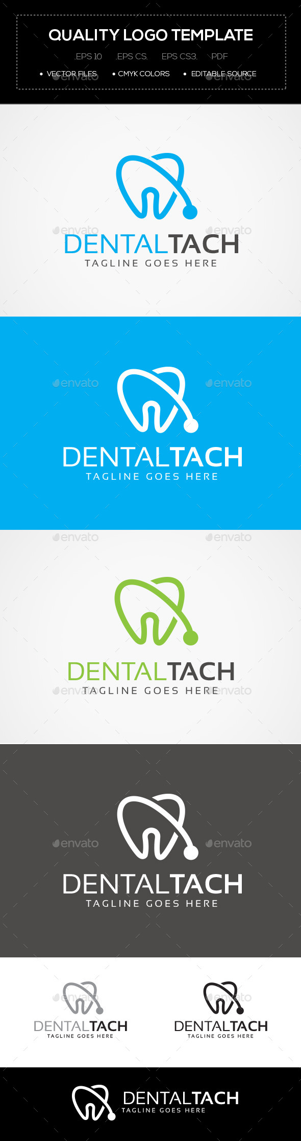 Dental Tach Logo Template - Abstract Logo Templates