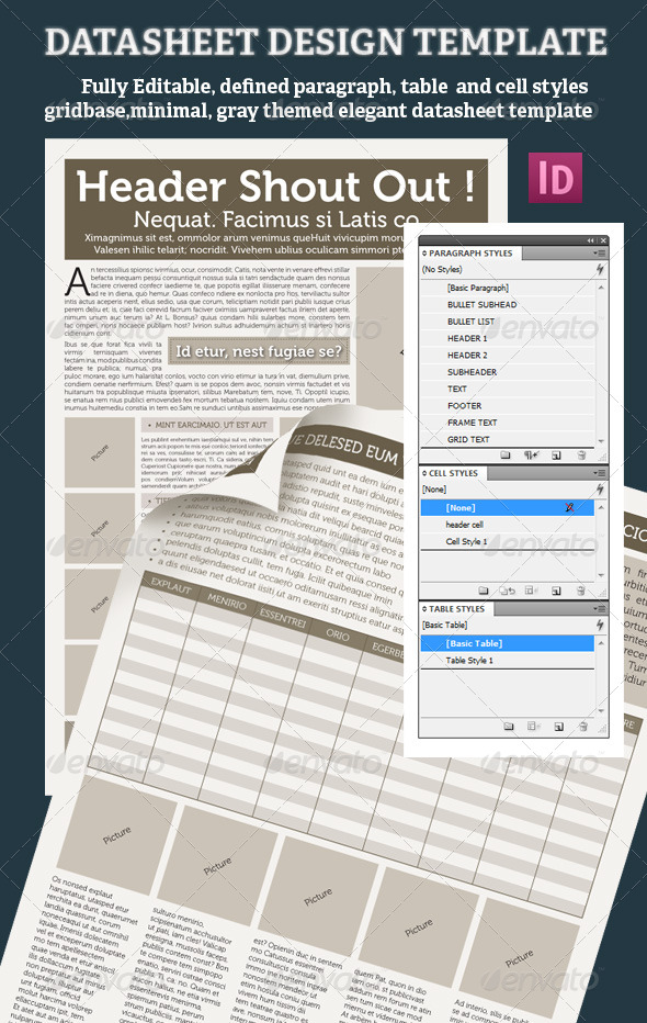 DATASHEET DESIGN TEMPLATE - Miscellaneous Print Templates