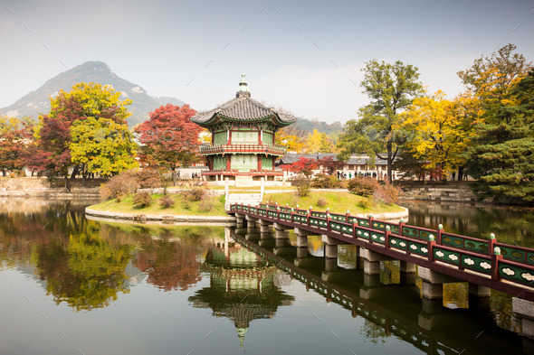 Gyeongbokgung Palace in Autumn - Stock Photo - Images