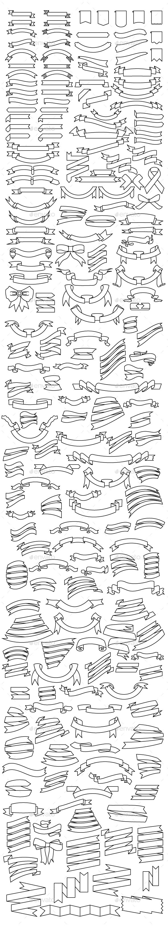 The Ribbons Pack - Web Elements Vectors